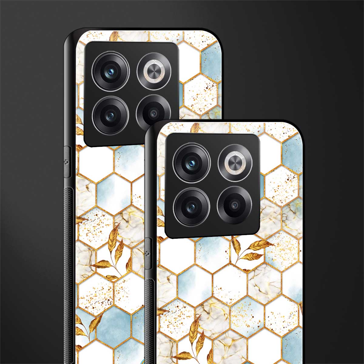 white marble tiles back phone cover | glass case for oneplus 10t