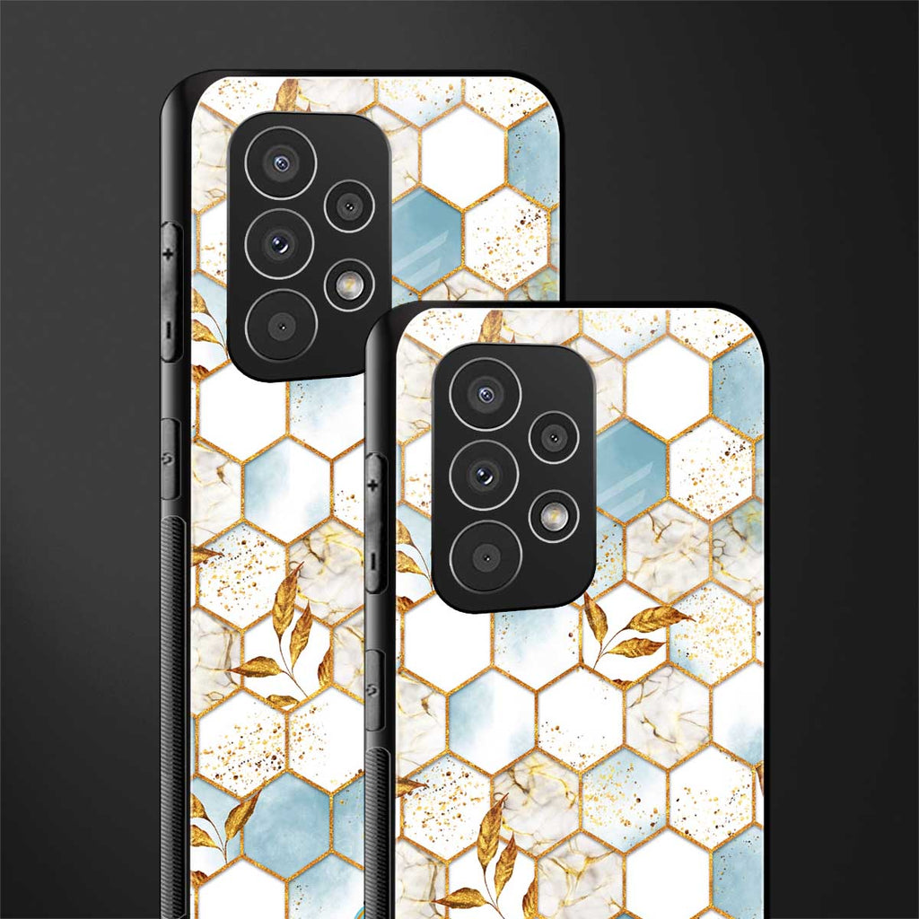 white marble tiles back phone cover | glass case for samsung galaxy a33 5g