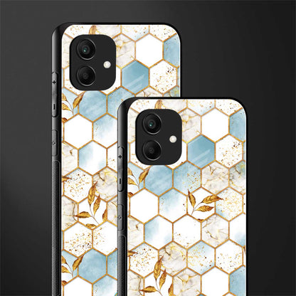 white marble tiles back phone cover | glass case for samsung galaxy a04