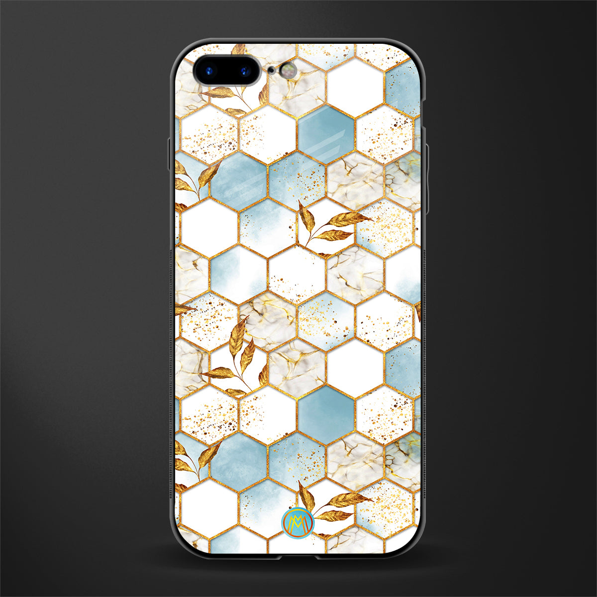 white marble tiles glass case for iphone 7 plus image