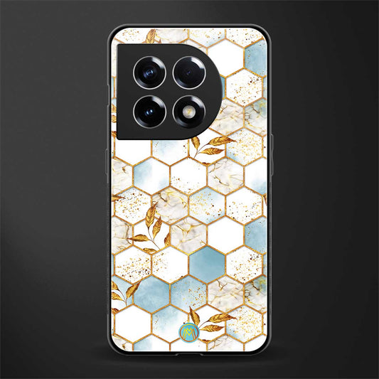 white marble tiles back phone cover | glass case for oneplus 11