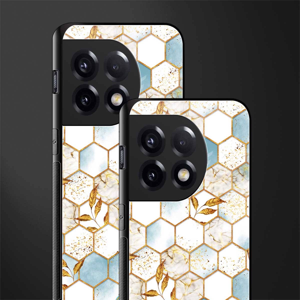 white marble tiles back phone cover | glass case for oneplus 11r