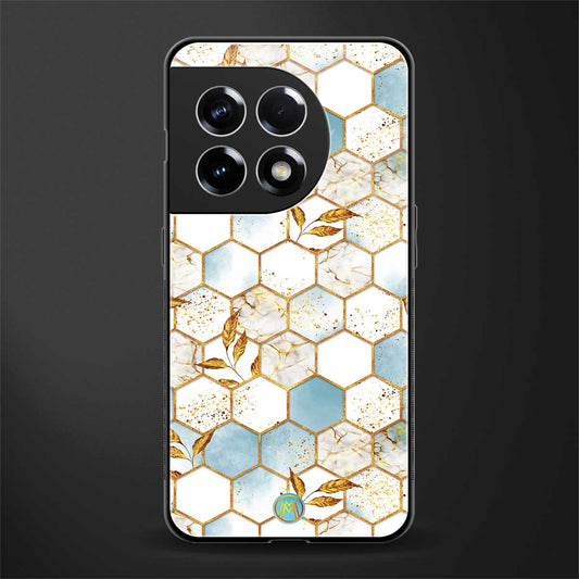 white marble tiles back phone cover | glass case for oneplus 11r
