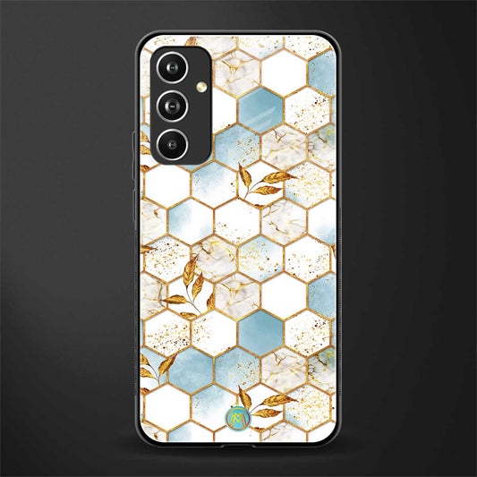 white marble tiles back phone cover | glass case for samsung galaxy a54 5g