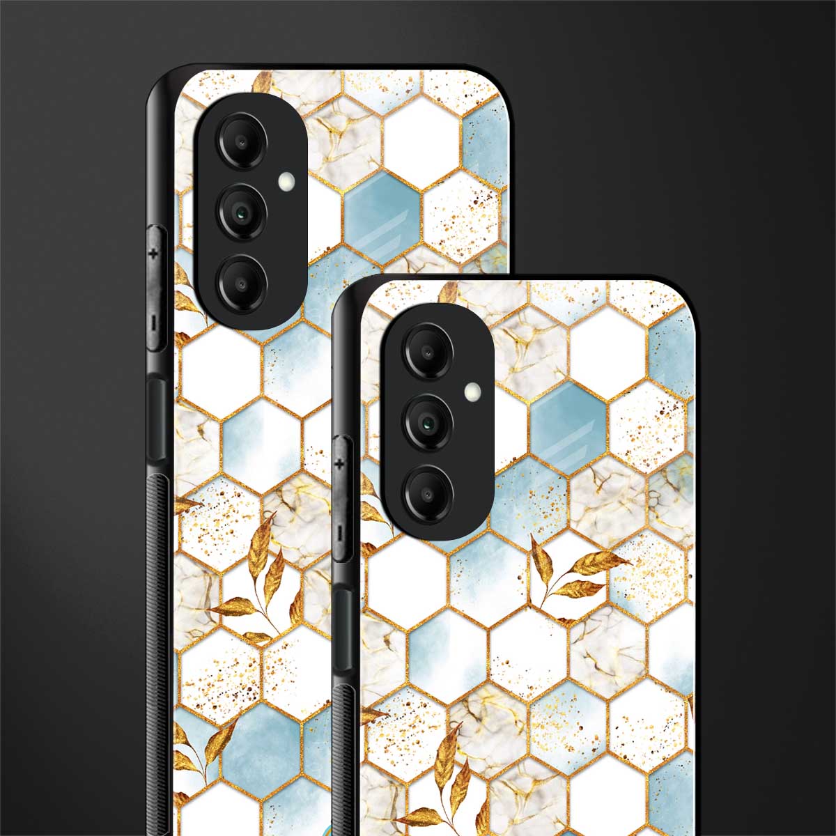 white marble tiles back phone cover | glass case for samsung galaxy a14 5g