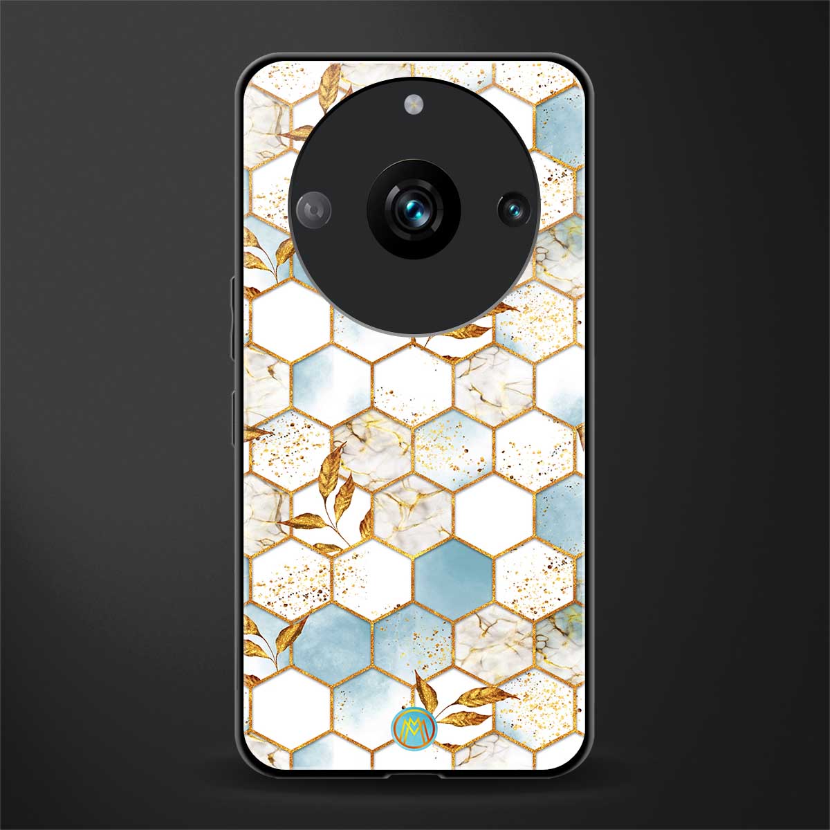 white marble tiles back phone cover | glass case for realme 11 pro 5g
