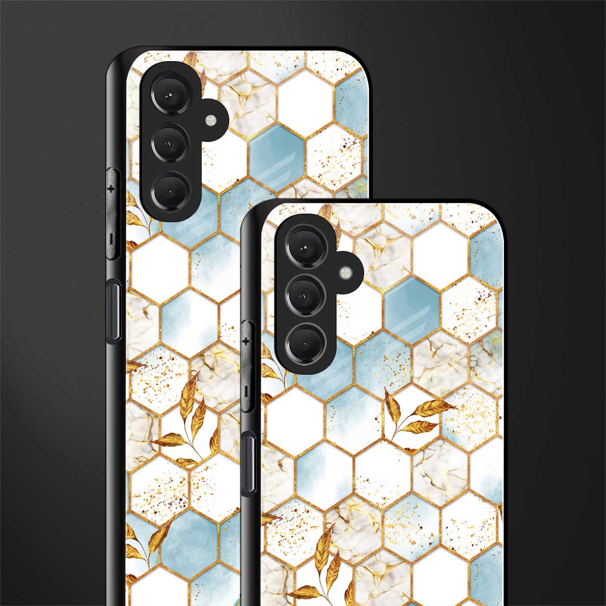 white marble tiles back phone cover | glass case for samsun galaxy a24 4g