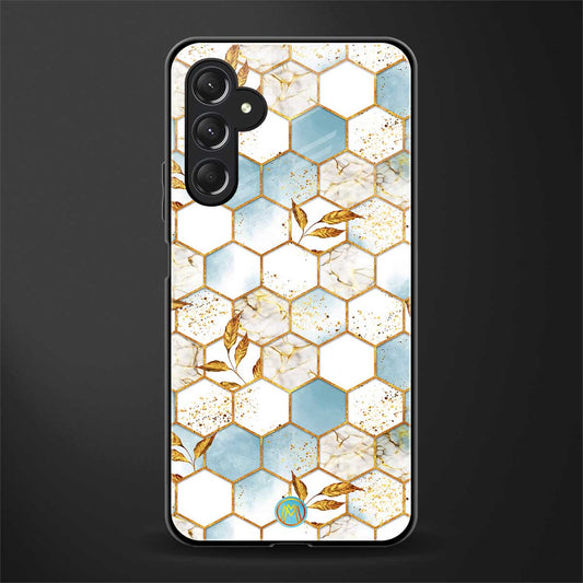 white marble tiles back phone cover | glass case for samsun galaxy a24 4g