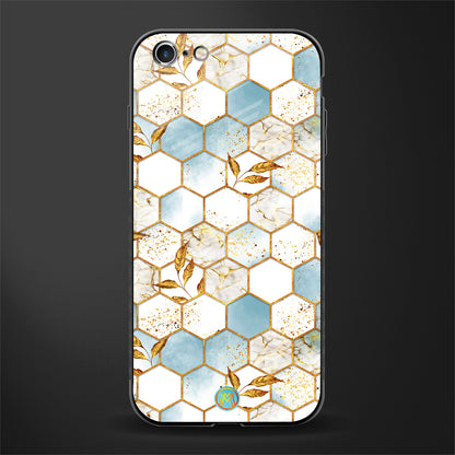 white marble tiles glass case for iphone 6 image