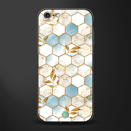 white marble tiles glass case for iphone 6 image