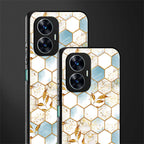 white marble tiles back phone cover | glass case for realme c55