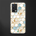 white marble tiles back phone cover | glass case for oppo a74 4g