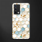 white marble tiles back phone cover | glass case for oppo a74 4g