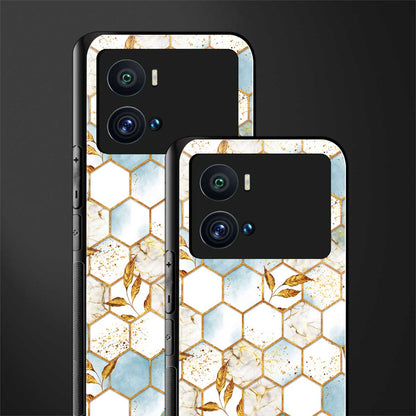 white marble tiles back phone cover | glass case for iQOO 9 Pro