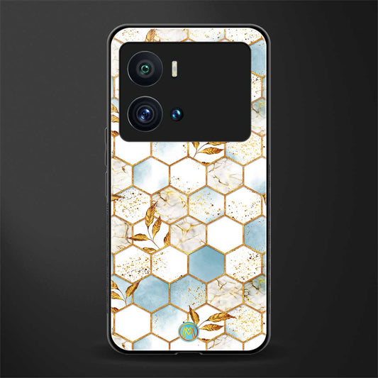 white marble tiles back phone cover | glass case for iQOO 9 Pro
