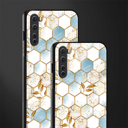 white marble tiles glass case for oneplus nord ac2001 image-2