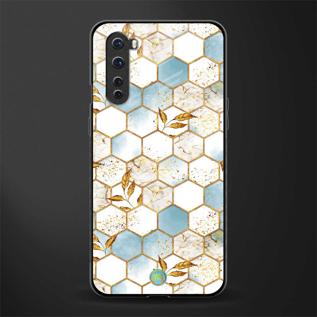 white marble tiles glass case for oneplus nord ac2001 image
