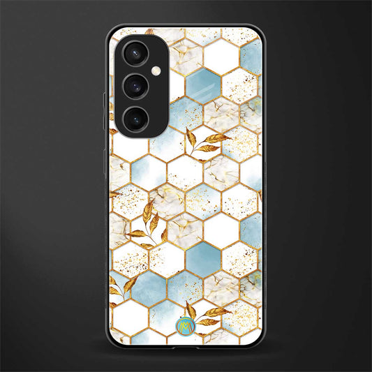 white marble tiles back phone cover | glass case for samsung galaxy s23 fe 5g