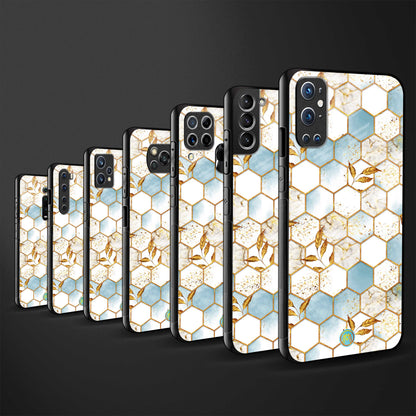 white marble tiles back phone cover | glass case for vivo v25-5g