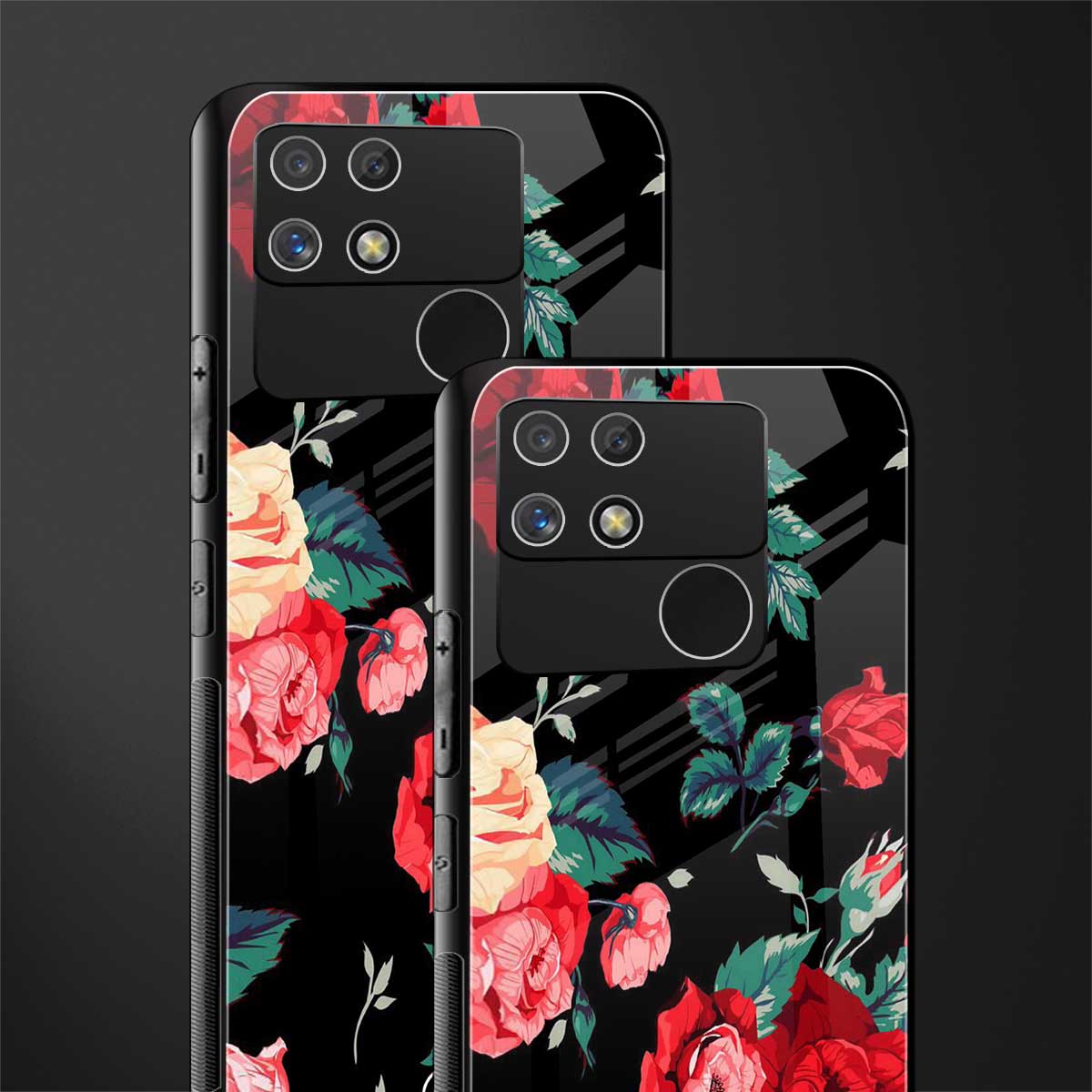 wildflower back phone cover | glass case for realme narzo 50a