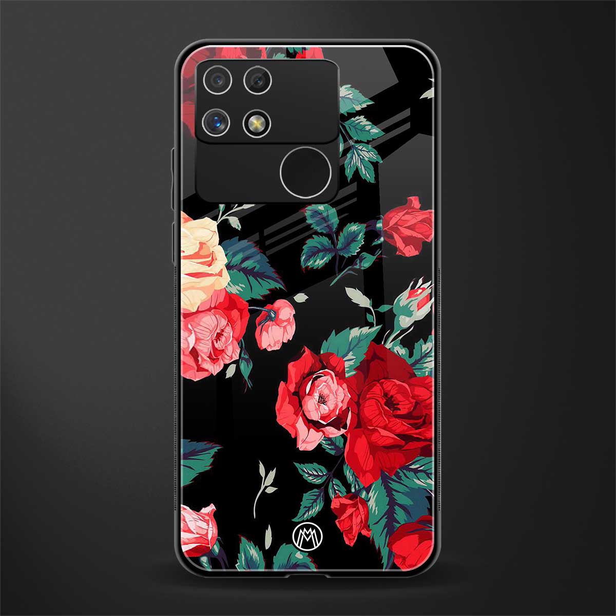 wildflower back phone cover | glass case for realme narzo 50a