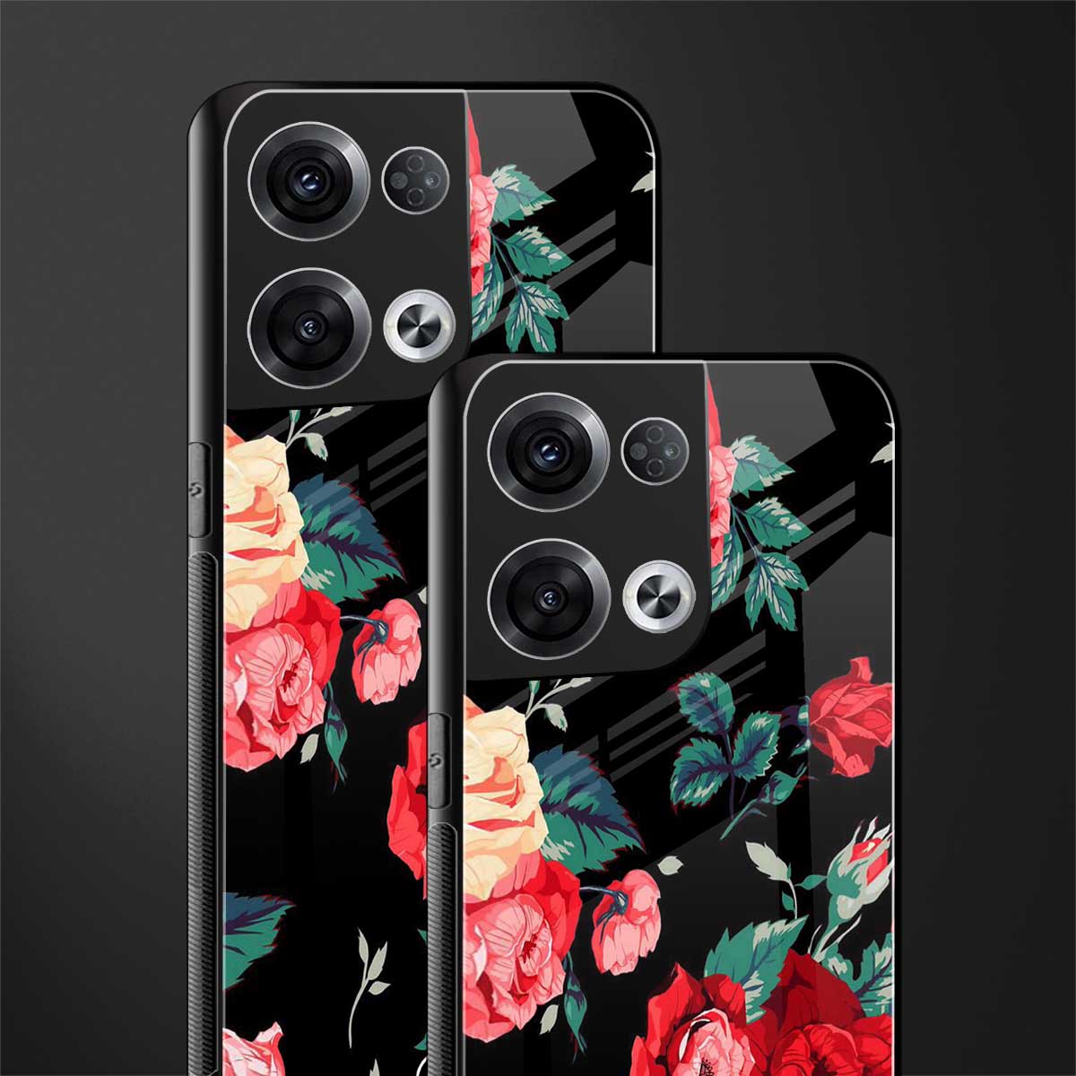 wildflower back phone cover | glass case for oppo reno 8