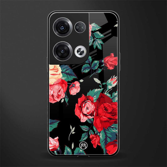 wildflower back phone cover | glass case for oppo reno 8