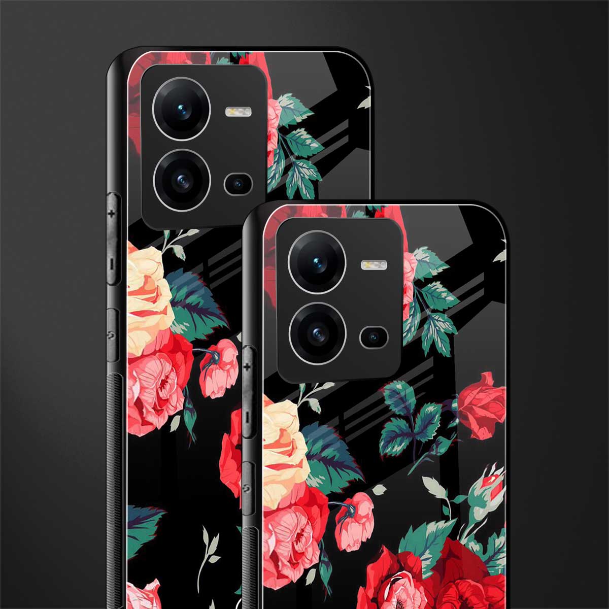 wildflower back phone cover | glass case for vivo v25-5g