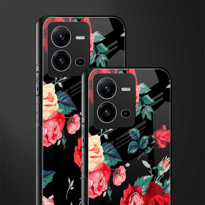 wildflower back phone cover | glass case for vivo v25-5g