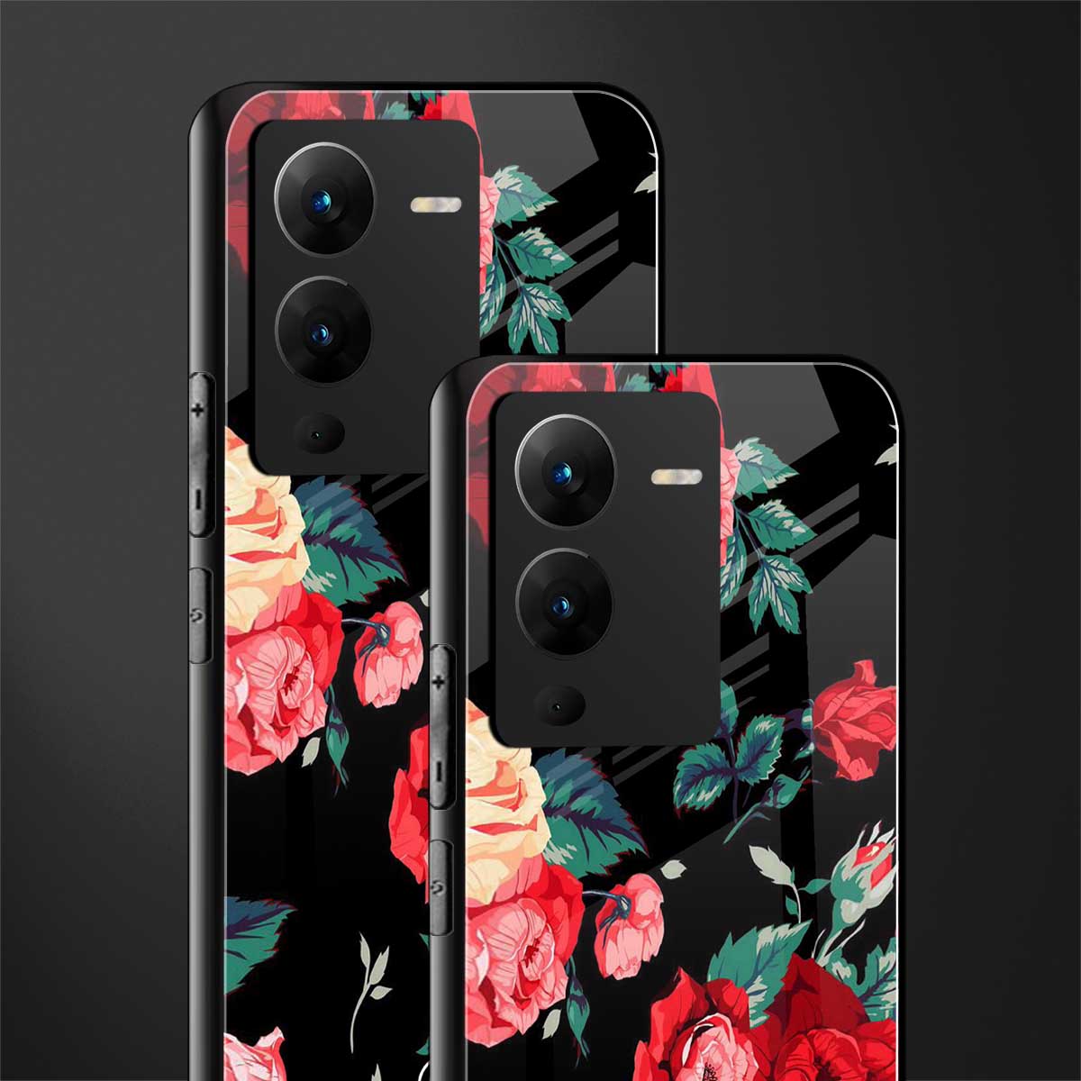 wildflower back phone cover | glass case for vivo v25 pro 5g