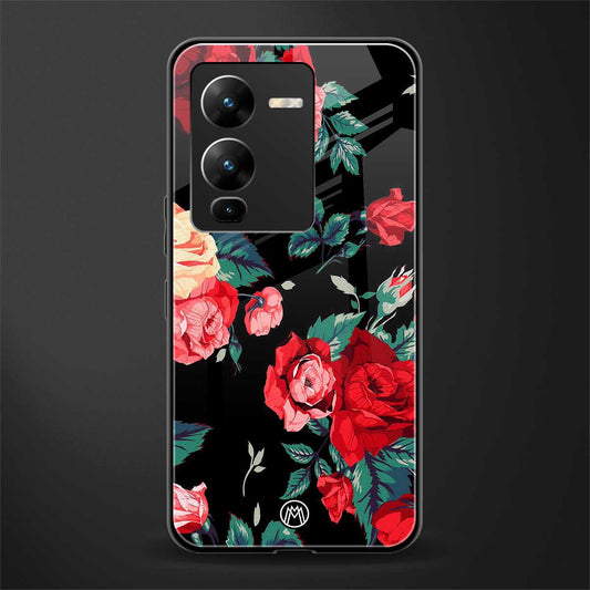 wildflower back phone cover | glass case for vivo v25 pro 5g