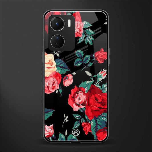 wildflower back phone cover | glass case for vivo y16