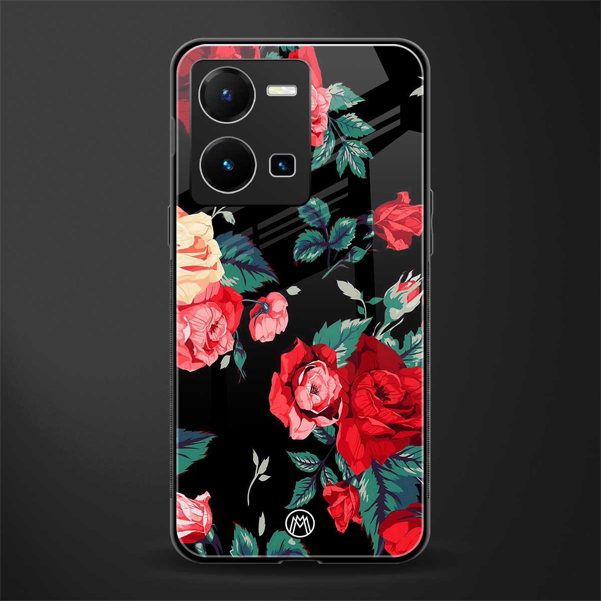 wildflower back phone cover | glass case for vivo y35 4g