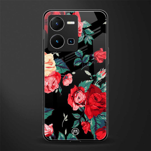 wildflower back phone cover | glass case for vivo y35 4g