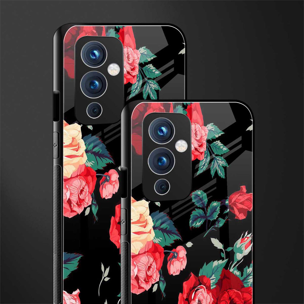 wildflower back phone cover | glass case for oneplus 9