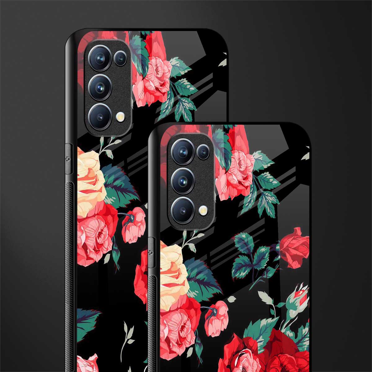 wildflower back phone cover | glass case for oppo reno 5