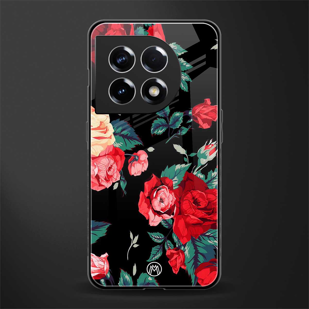 wildflower back phone cover | glass case for oneplus 11