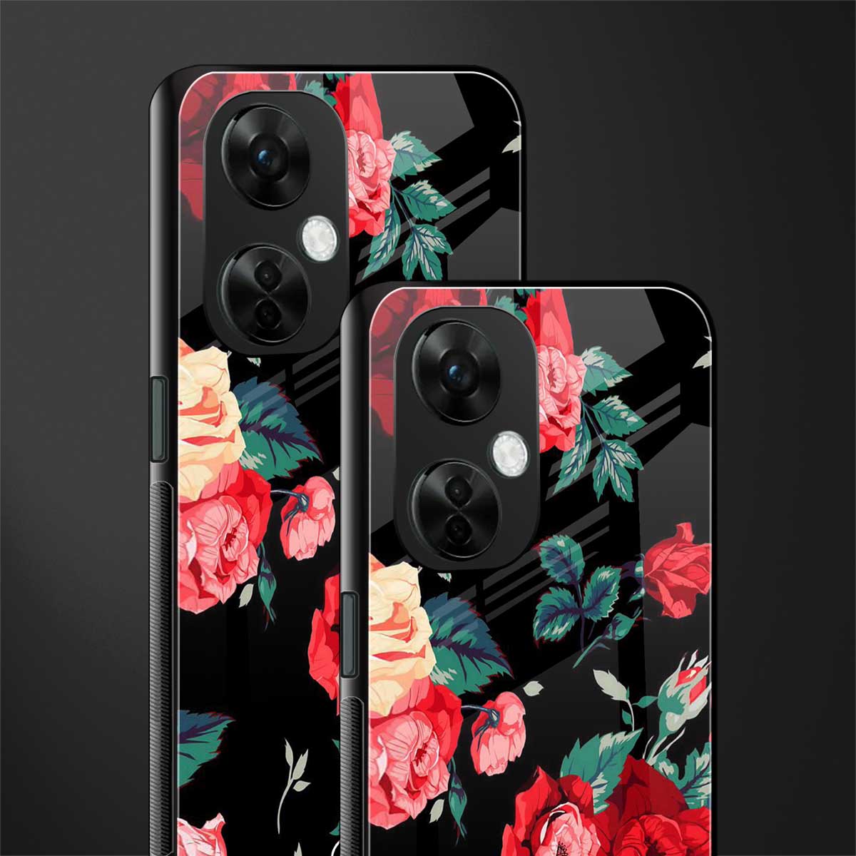 wildflower back phone cover | glass case for oneplus nord ce 3 lite