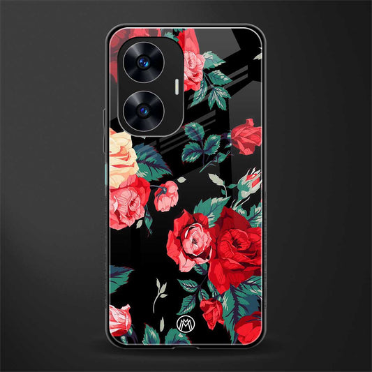 wildflower back phone cover | glass case for realme c55