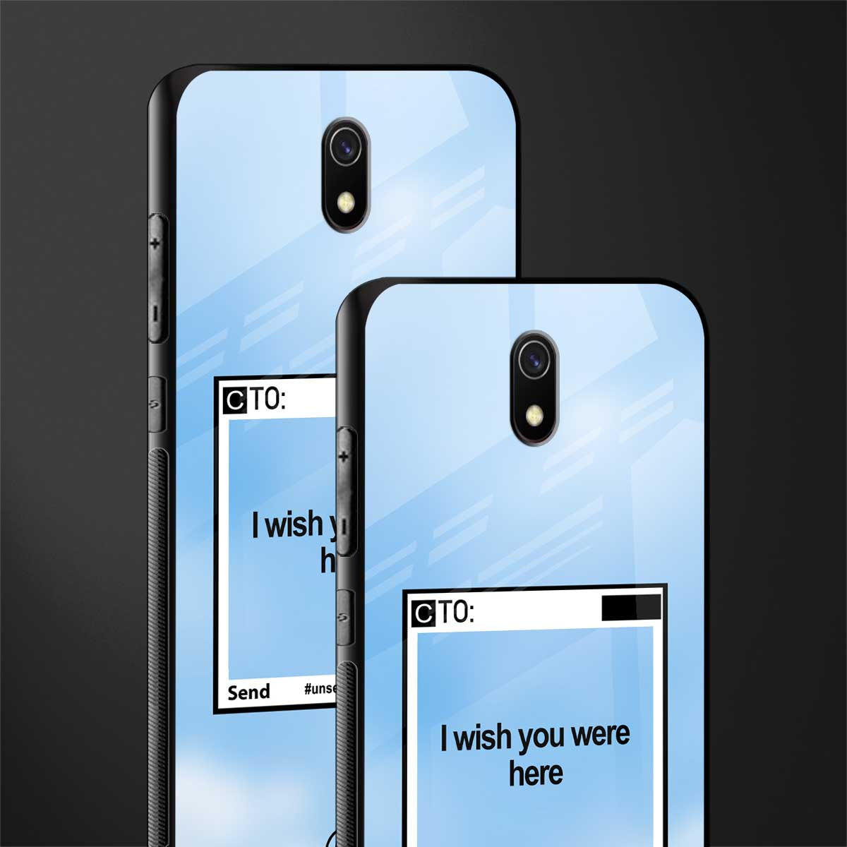 wish you were here glass case for redmi 8a image-2