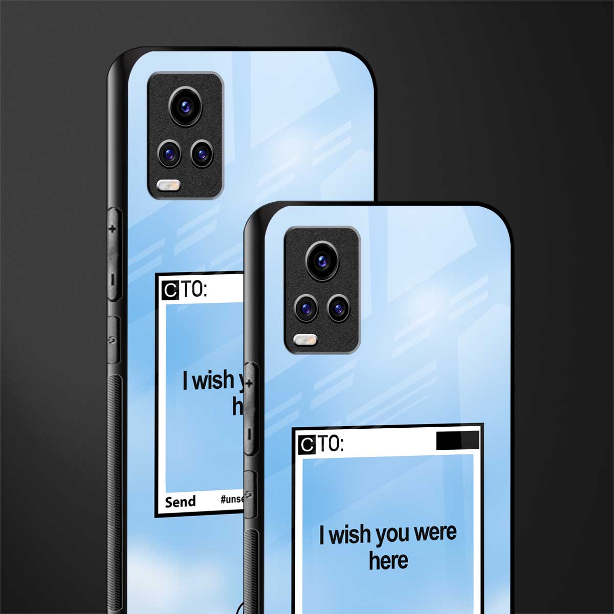 wish you were here back phone cover | glass case for vivo y73