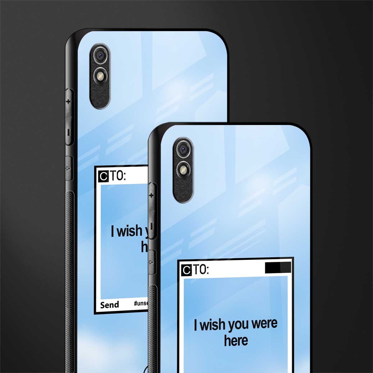 wish you were here glass case for redmi 9a image-2