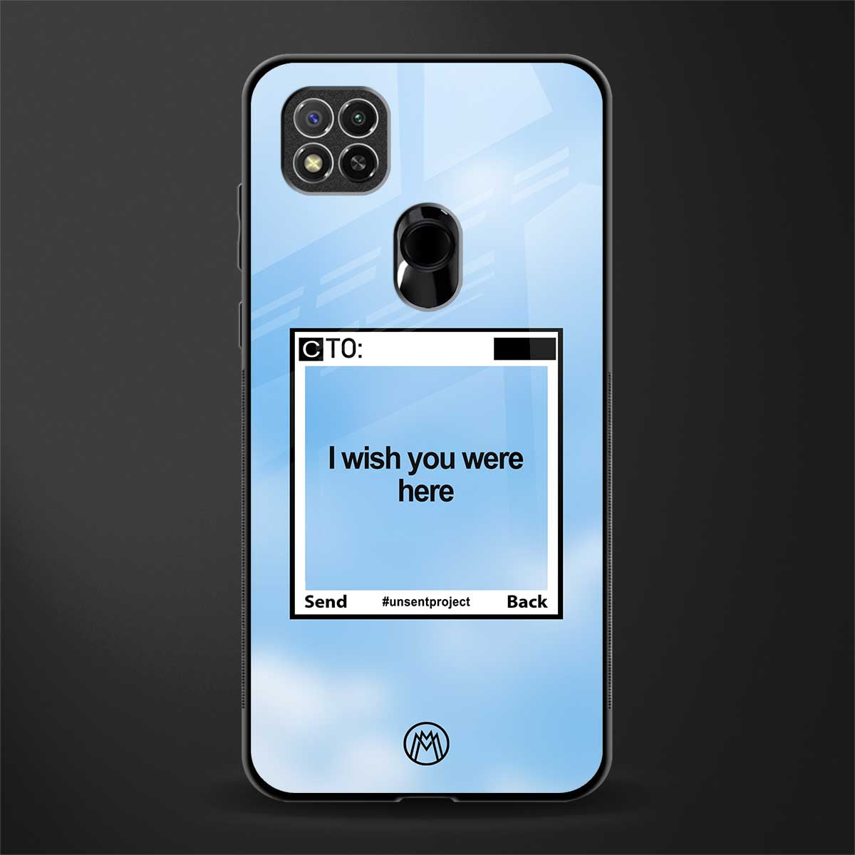 wish you were here glass case for redmi 9 image