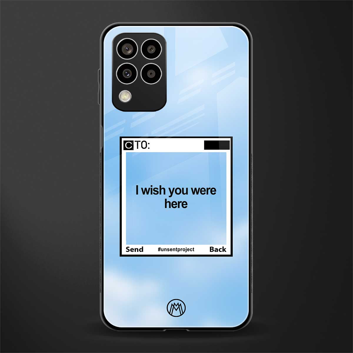 wish you were here back phone cover | glass case for samsung galaxy m33 5g