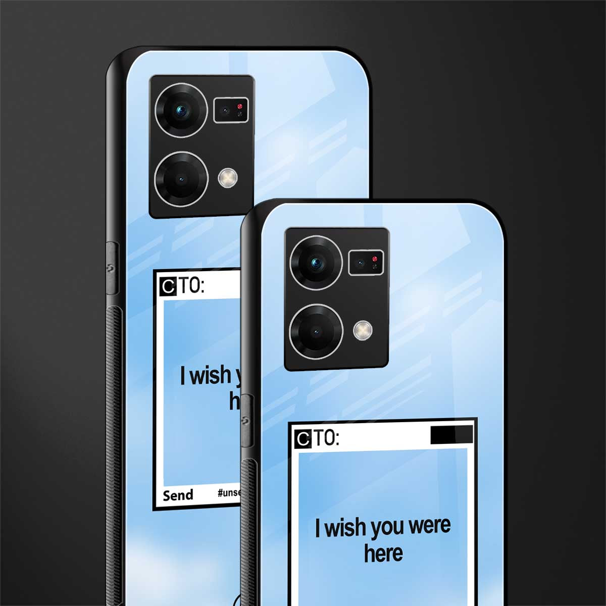 wish you were here back phone cover | glass case for oppo f21 pro 4g