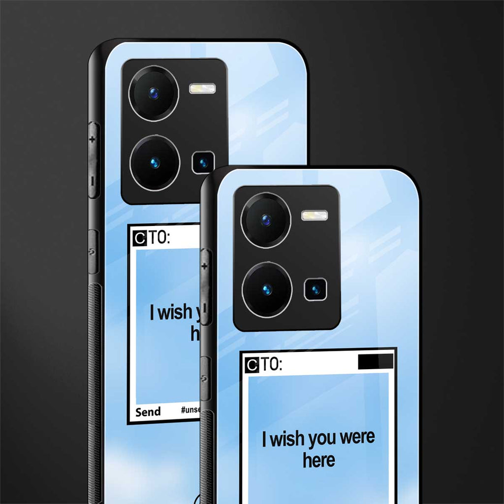 wish you were here back phone cover | glass case for vivo y35 4g