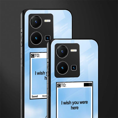 wish you were here back phone cover | glass case for vivo y35 4g