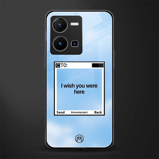 wish you were here back phone cover | glass case for vivo y35 4g