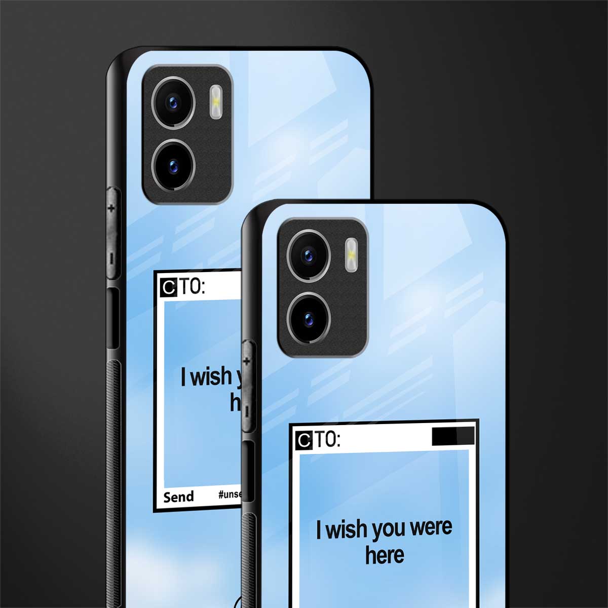 wish you were here back phone cover | glass case for vivo y72