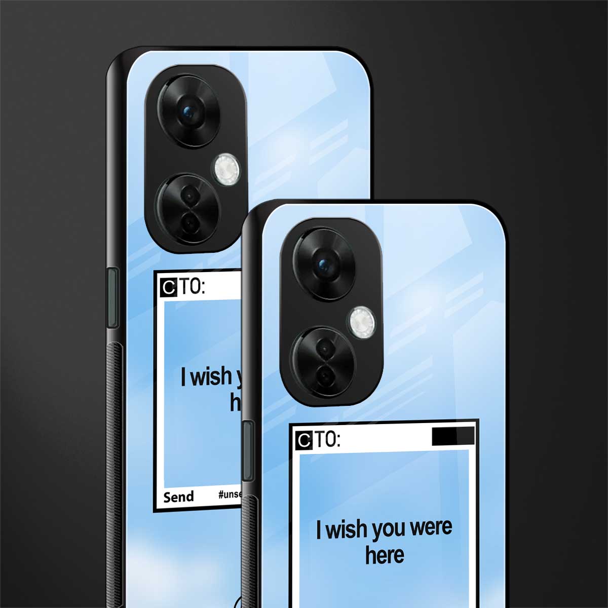 wish you were here back phone cover | glass case for oneplus nord ce 3 lite